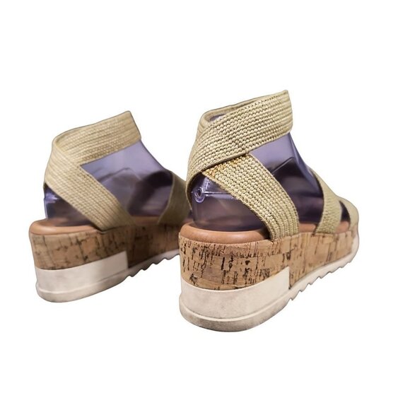 Steve Madden Bandi Khaki Cork Wedge Sandals Band02S1 Women’s Size 7.5M‎ FAIR++ - Picture 6 of 12